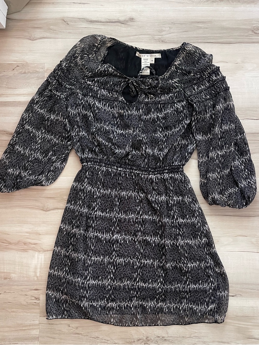 Black & White Printed Off-Shoulder Dress